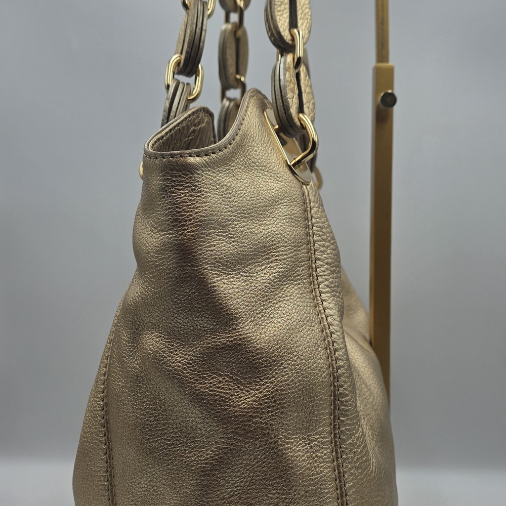 Michael Kors Gold Textured Shoulder Bag - Picture 2 of 15